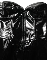 Dolce & Gabbana Black Patent Leather Corset Style Mini Dress