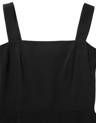 Dolce & Gabbana Black Viscose Stretch Sheath Midi Dress