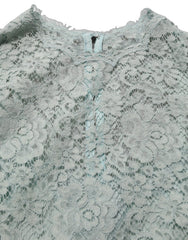 Dolce & Gabbana Mint Green Lace Sleeveless Knee Length Dress
