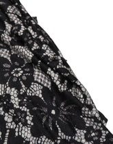 Dolce & Gabbana Black White Floral Lace Sleeveless Midi Dress