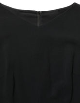 Dolce & Gabbana Black Viscose Short Sleeve A-line Midi Dress