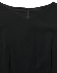 Dolce & Gabbana Black Viscose Short Sleeve A-line Midi Dress