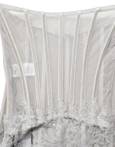 Dolce & Gabbana Gray Lace Corset Style Bodice Maxi Dress