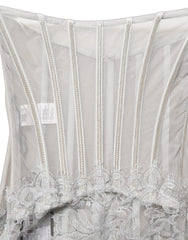 Dolce & Gabbana Gray Lace Corset Style Bodice Maxi Dress
