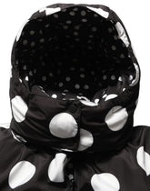Dolce & Gabbana Black White Polka Dot Hooded Blouson Jacket