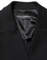 Dolce & Gabbana Black Double Breasted Crepe Blazer Jacket