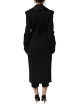 Dolce & Gabbana Black Nylon Double Breasted Coat Jacket