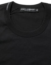 Dolce & Gabbana Black Cotton Short Sleeves Crew Neck T-shirt
