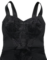 Dolce & Gabbana Black Floral Lace Corset Bodycon Bodysuit
