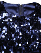 Dolce & Gabbana Blue Sequined Sleeveless Cropped Tank Top