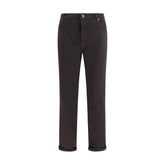 Brunello Cucinelli Brown Cotton Relaxed Fit Jeans