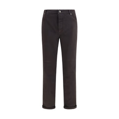 Brunello Cucinelli Brown Cotton Straight-Leg Jeans