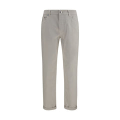 Brunello Cucinelli White Cotton Straight-Leg Jeans