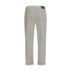 Brunello Cucinelli White Cotton Straight-Leg Jeans