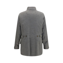 Brunello Cucinelli Gray Cashmere Full-Length Jacket