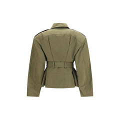 Alexander McQueen Bicolor Cotton Full-Length Jacket