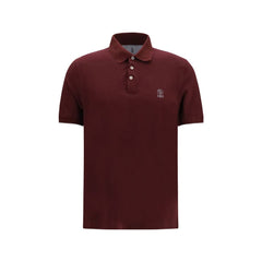 Brunello Cucinelli Bordeaux Cotton Polo Shirt