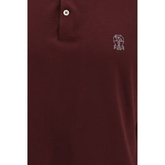 Brunello Cucinelli Bordeaux Cotton Polo Shirt