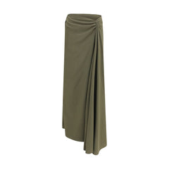 Alexander McQueen Bicolor Silk Long Skirt