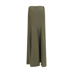 Alexander McQueen Bicolor Silk Long Skirt