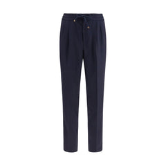 Brunello Cucinelli Blue Wool Oves Aries Casual Pants