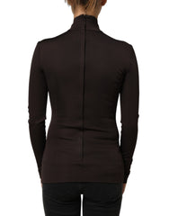 Dolce & Gabbana Brown Turtleneck Long Sleeves Blouse Top