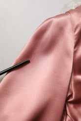 Dolce & Gabbana Pink Satin Silk V-neck Long Sleeves Blouse Top