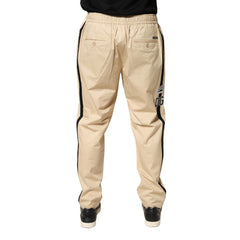 Dolce & Gabbana Beige Cotton Skinny Men Jogger Trouser Pants