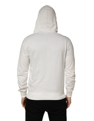 Dolce & Gabbana White Cotton Hooded Sweatshirt Sweater