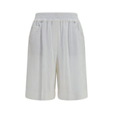 Brunello Cucinelli White Cotton Bermuda Shorts