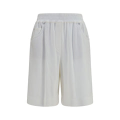 Brunello Cucinelli White Cotton Bermuda Shorts