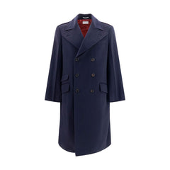 Brunello Cucinelli Blue Wool Oves Aries Coat