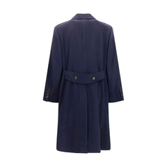 Brunello Cucinelli Blue Wool Oves Aries Coat