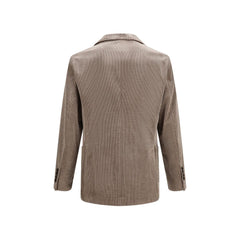 Brunello Cucinelli Gray Cotton Full-Length Jacket