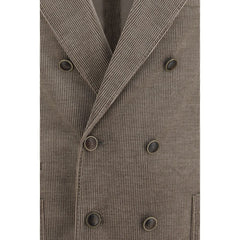 Brunello Cucinelli Gray Cotton Full-Length Jacket