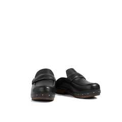 Brunello Cucinelli Black Leather Mules