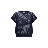 Brunello Cucinelli Blue Linen T-Shirt