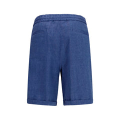 Brunello Cucinelli Blue Linen Bermuda Shorts