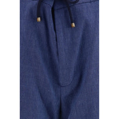 Brunello Cucinelli Blue Linen Bermuda Shorts