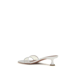Amina Muaddi White Pvc Sandals