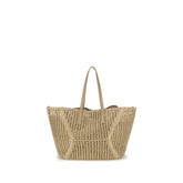Brunello Cucinelli Beige Raffia Shoulder Bag