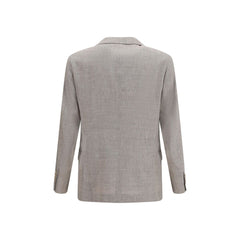 Brunello Cucinelli Beige Linen Full-Length Jacket
