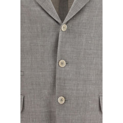 Brunello Cucinelli Beige Linen Full-Length Jacket