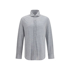Brunello Cucinelli Gray Silk Dress Shirt