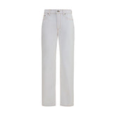 Versace White Cotton High-Waisted Jean
