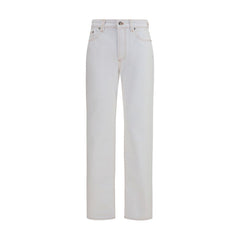 Versace White Cotton High-Waisted Jean
