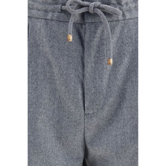 Brunello Cucinelli Gray Wool Oves Aries Casual Pants