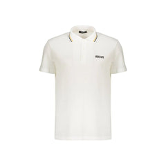 Versace White Cotton Polo Shirt