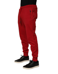 Dolce & Gabbana Red DG Logo Cotton Jogger Men Sweatpants Pants