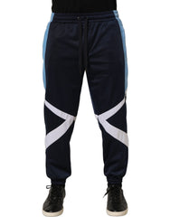 Dolce & Gabbana Blue White Drawstring Jogger Sweatpants Pants